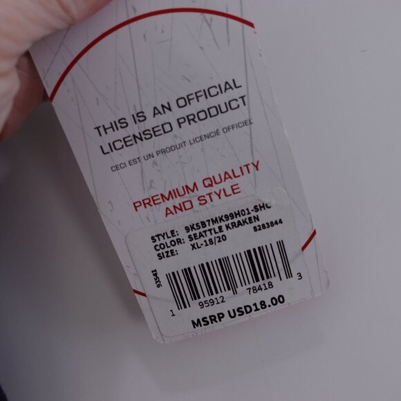 NWT NHL Apparel Seattle Kraken Primary Logo Short Sleeve T-Shirt XL Youth Blue - Picture 5 of 5